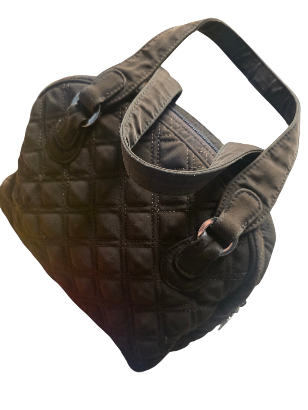 Vera Bradley LITTLE BOWLER BAG in EXPRESSO BROWN COLORWAY GUC